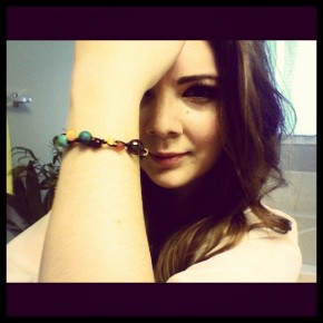 Jungle Bracelet RSJ founder Gillian Kemmerer wears the "Jungle Bracelet."